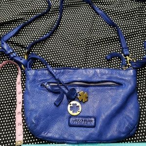Lucky Brand Crossbody Hobo Blue Pebble Leather